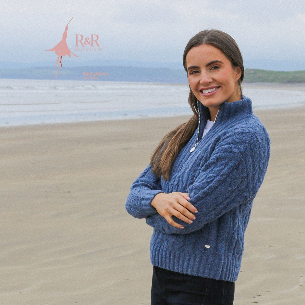 Calla Half Zip Navy Melange