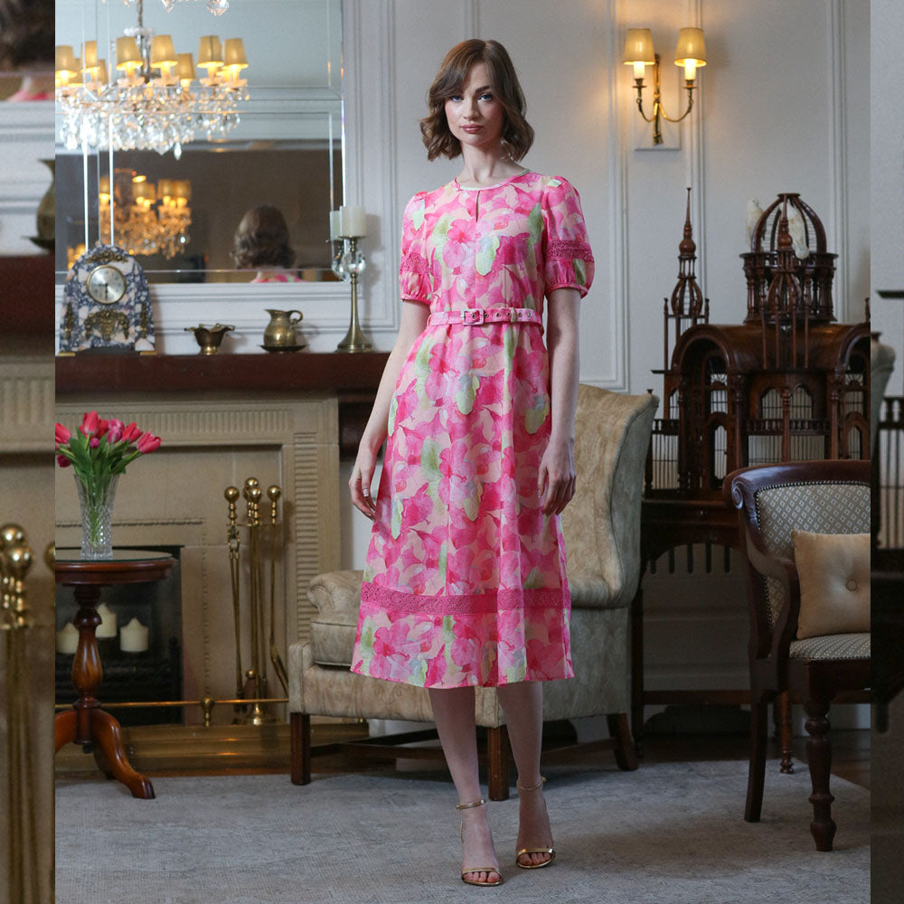 knee length dresses for ladies Rant & Rave Eden Dress Pink – Mall Road Design