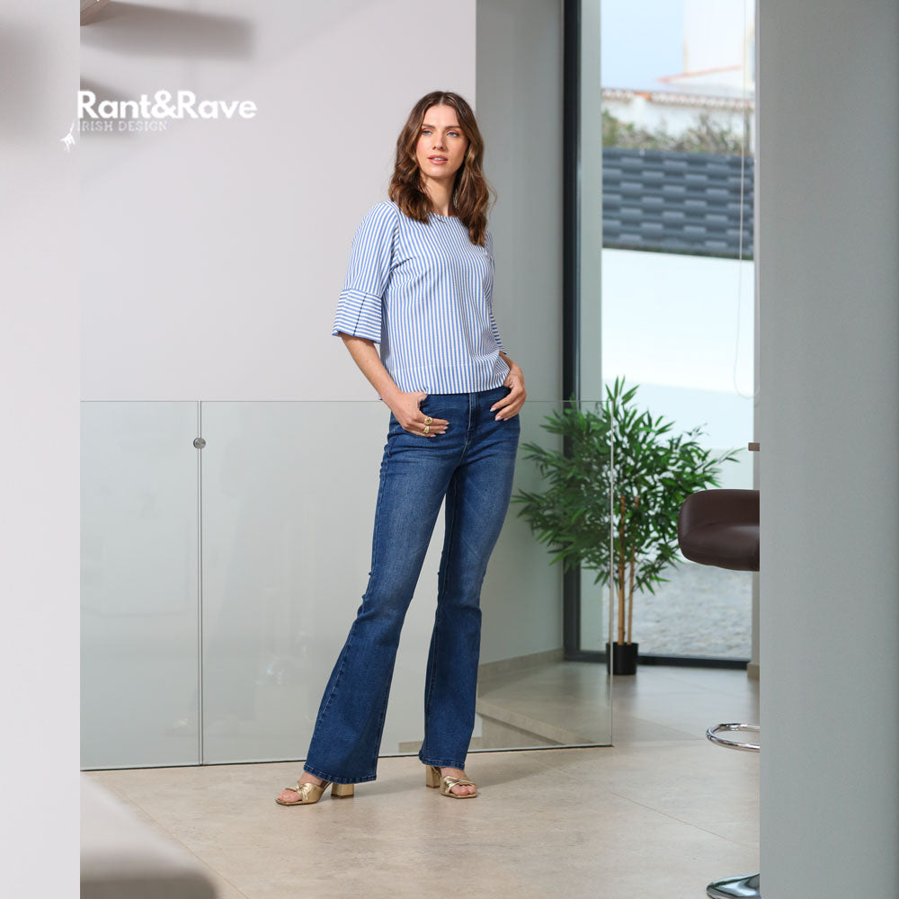 Rant & Rave Fiona Flare Jean Retro Blue