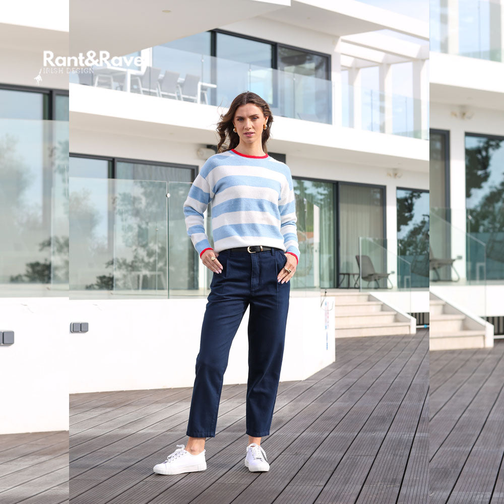 Rant & Rave Harlee Stripe Jumper Blue Size 18