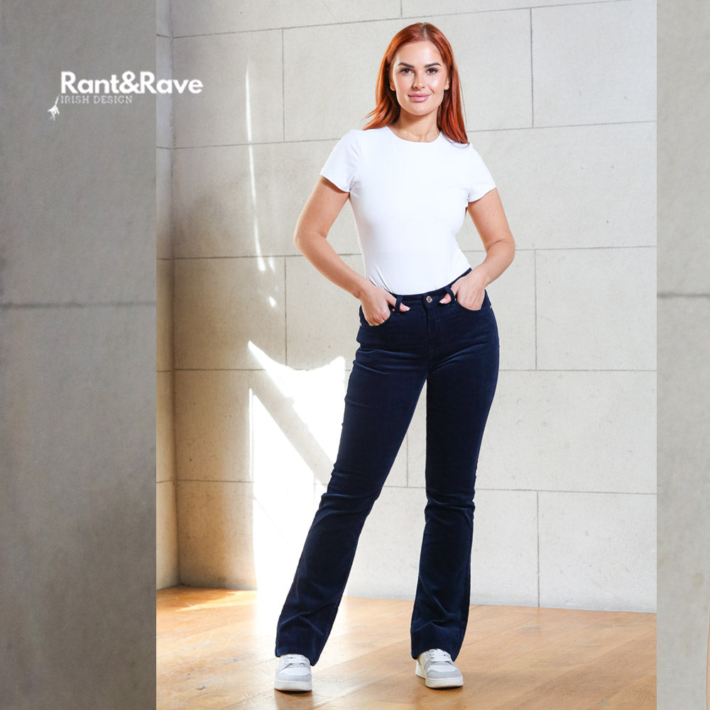 Rant & Rave Kayleigh Bootcut Cord Navy 18R