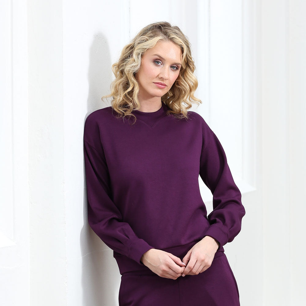 Relax & Renew Penny Sweater Plum Size 14