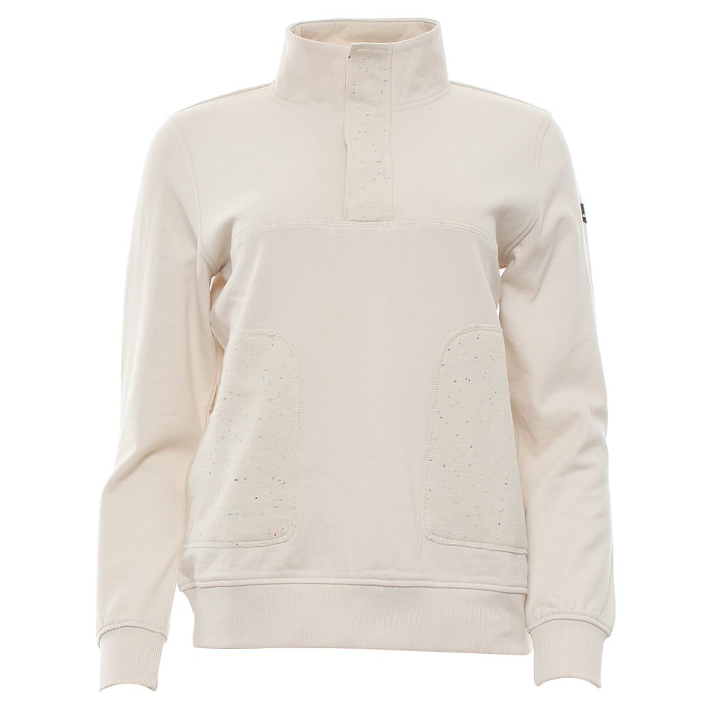 Relax & Renew Tara Speckle Snap Placket Sweater Cream
