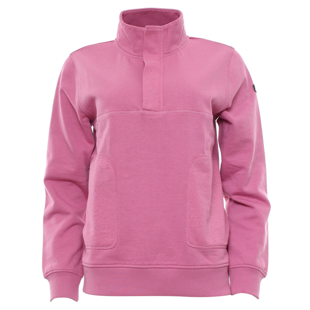 Relax & Renew Tara Speckle Snap Placket Sweater Rose