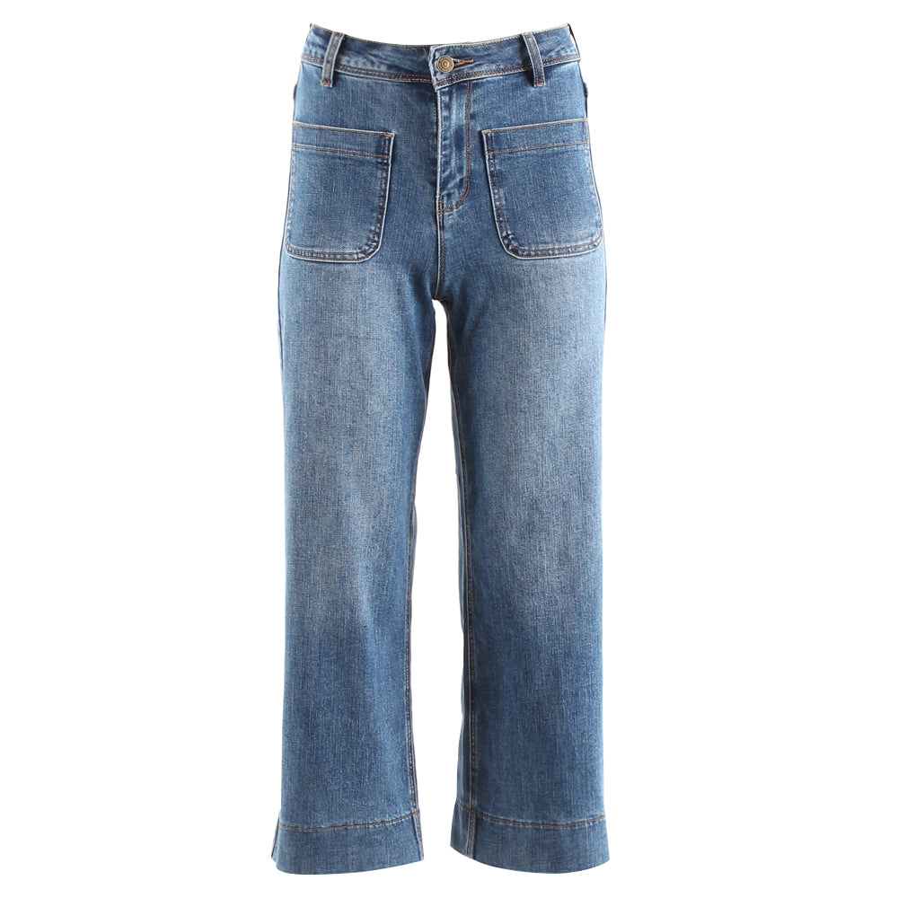 Rant & Rave Tavie Crop Flare Mid Blue