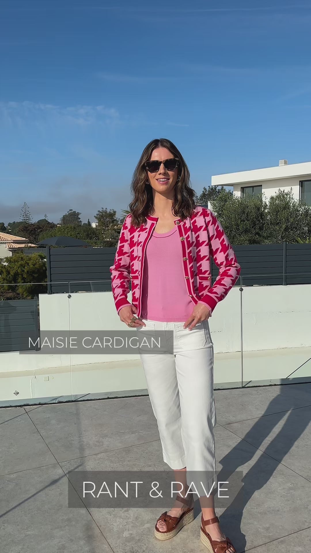 Load video: Rant & Rave Masie Cardigan Red Size 18