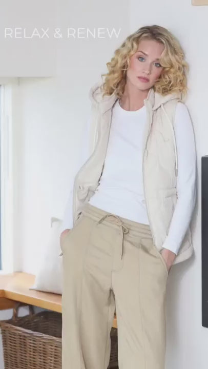 Load video: Relax & Renew Denise Quilted Gilet Cream
