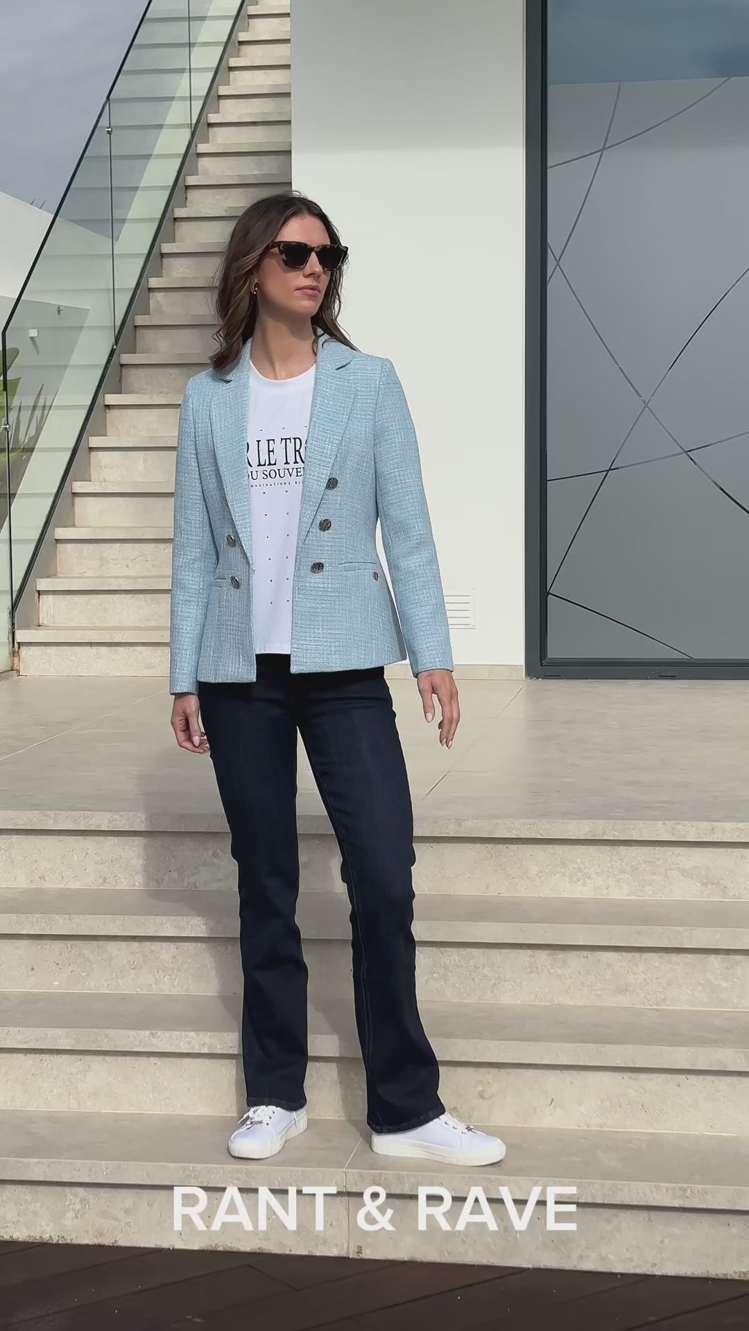 Load video: Rant & Rave Florence Blazer Blue