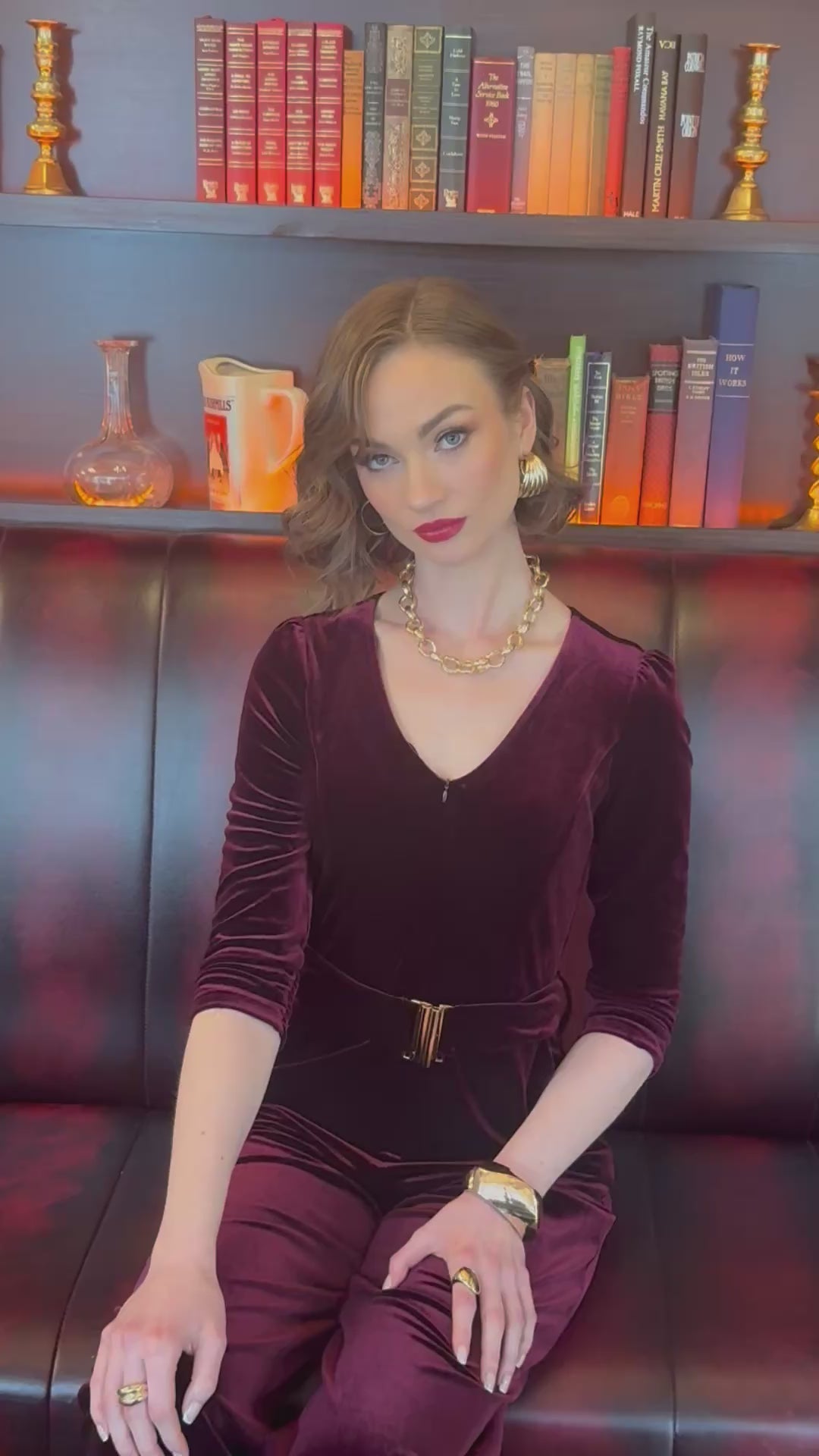 Load video: Rant & Rave Farrah Jumpsuit Wine (Pre Sale - Dispatched on November 12th)