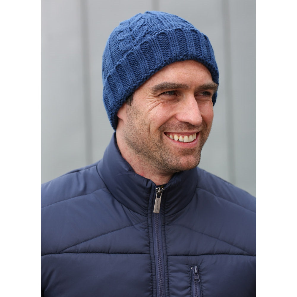 Johnny Cable Knit Hat Denim