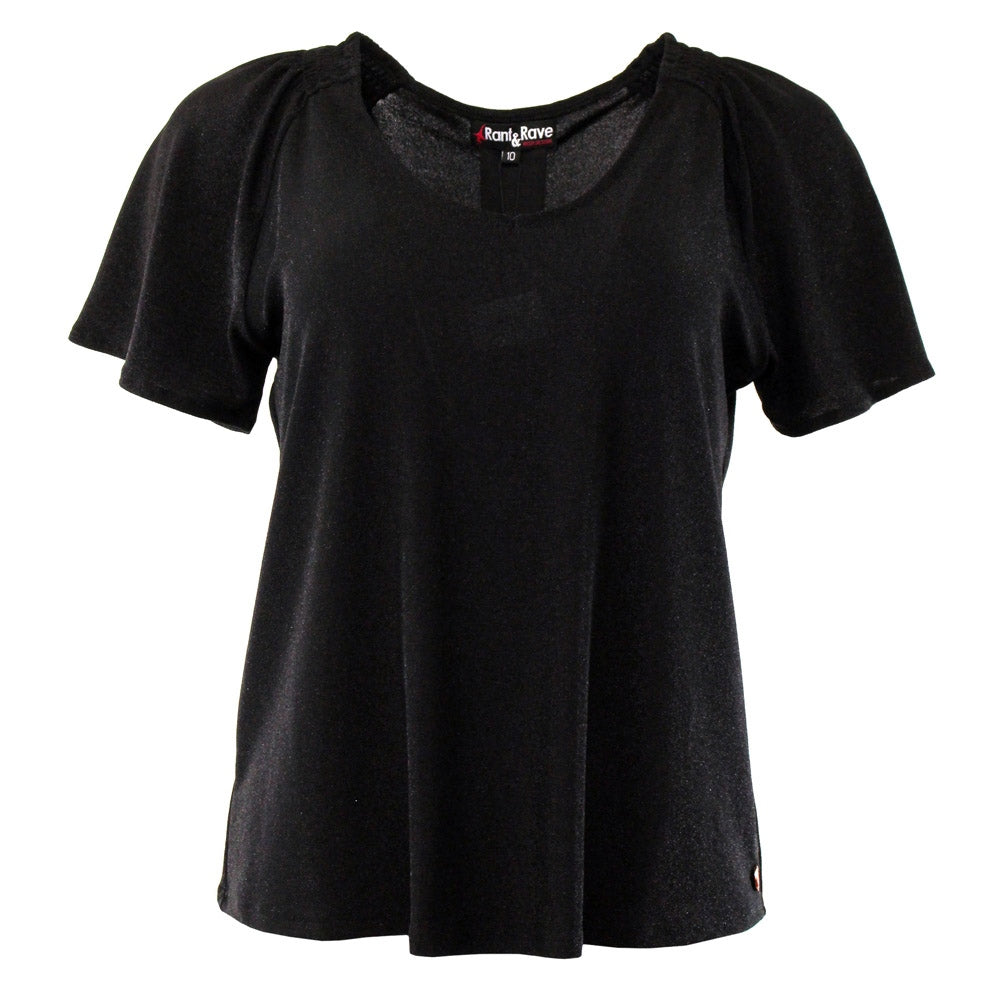 Ava Lurex Tee Black