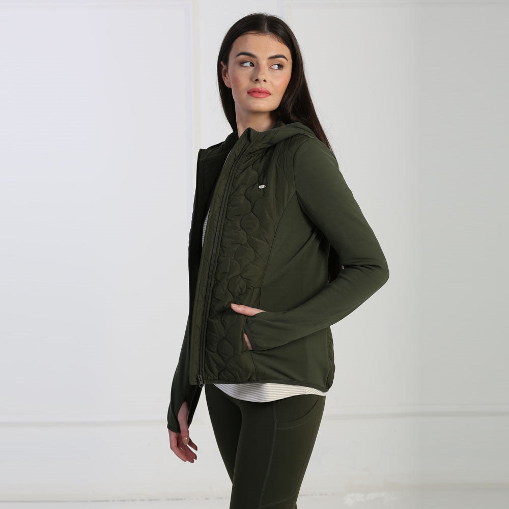 Jess Padded Zip Through Khaki