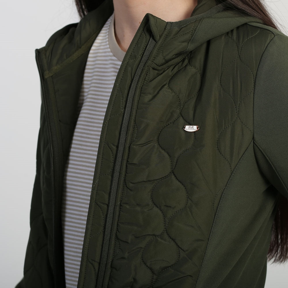 Jess Padded Zip Through Khaki