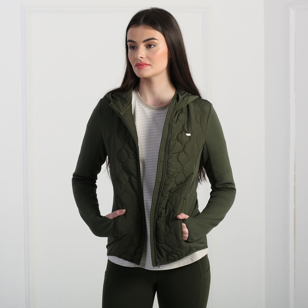 Jess Padded Zip Through Khaki