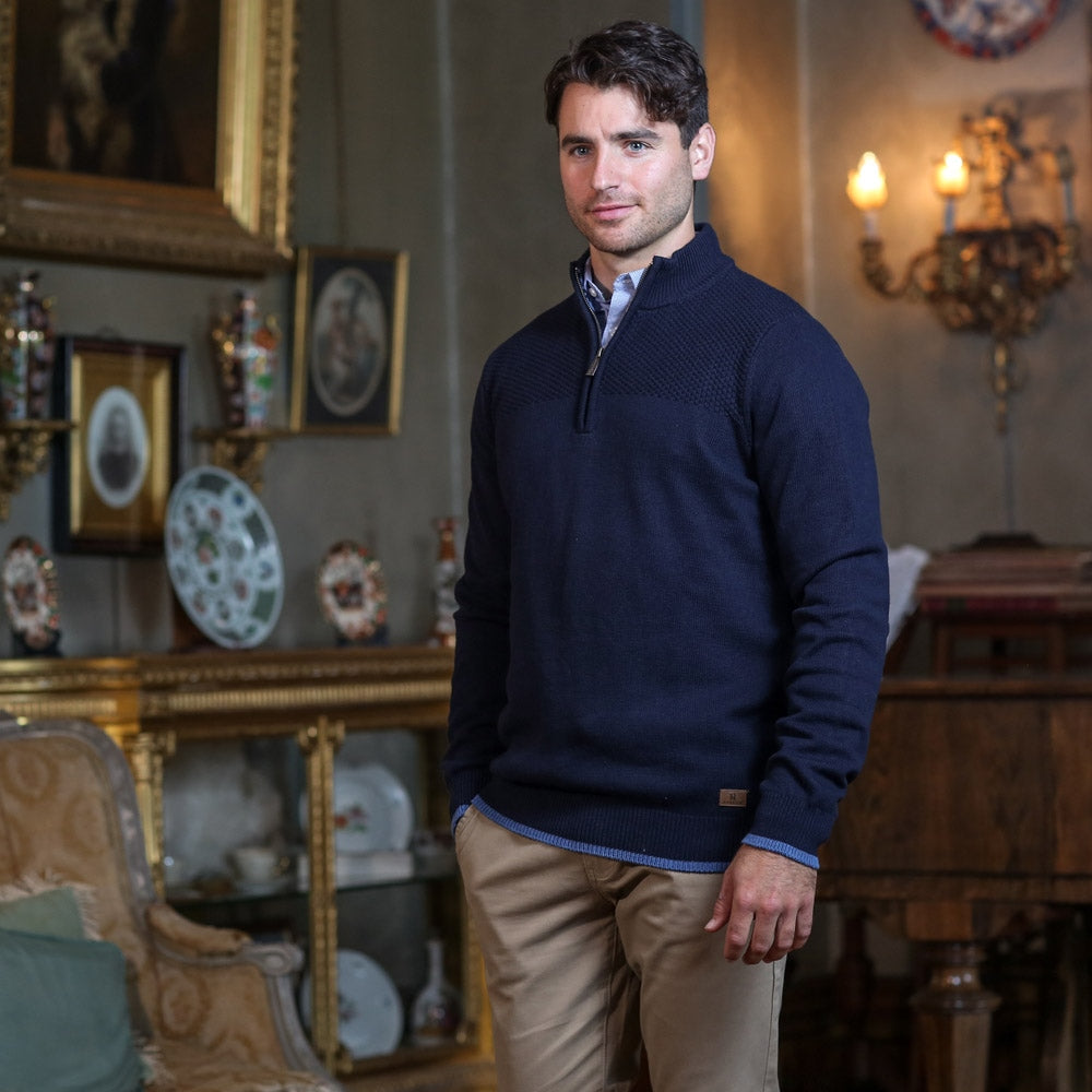 Alec Half Zip Knit Navy