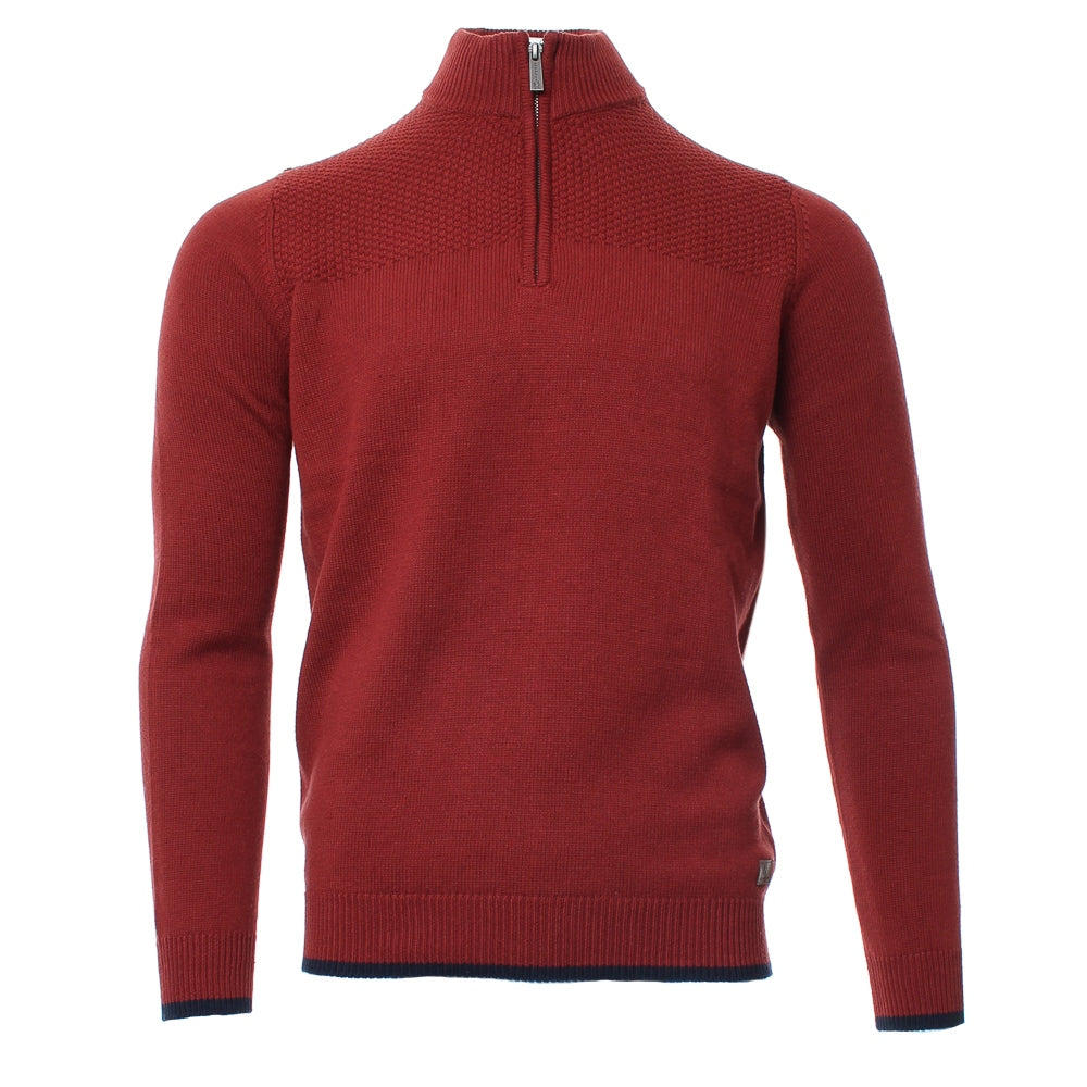 Alec Half Zip Knit Terracotta