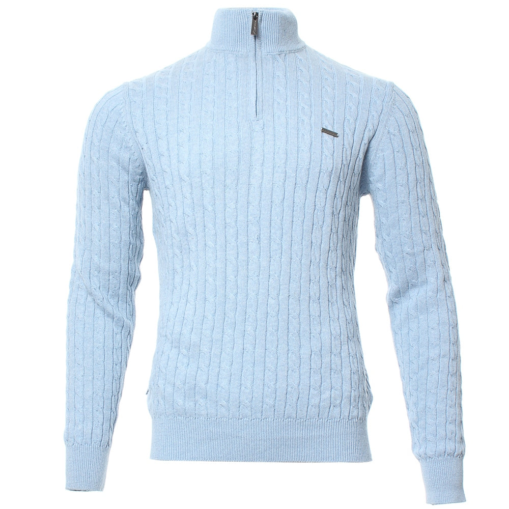 Gerald Half Zip Sky Melange