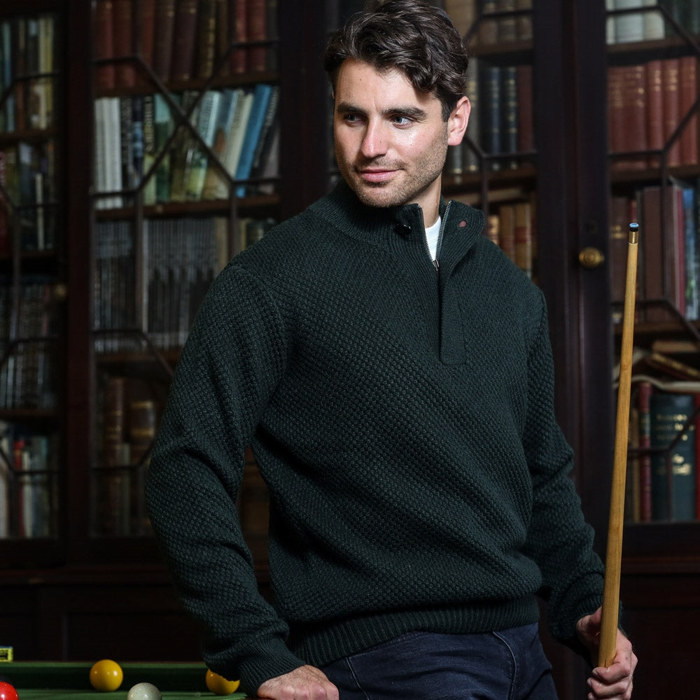 Hardford Half Zip Green Melange