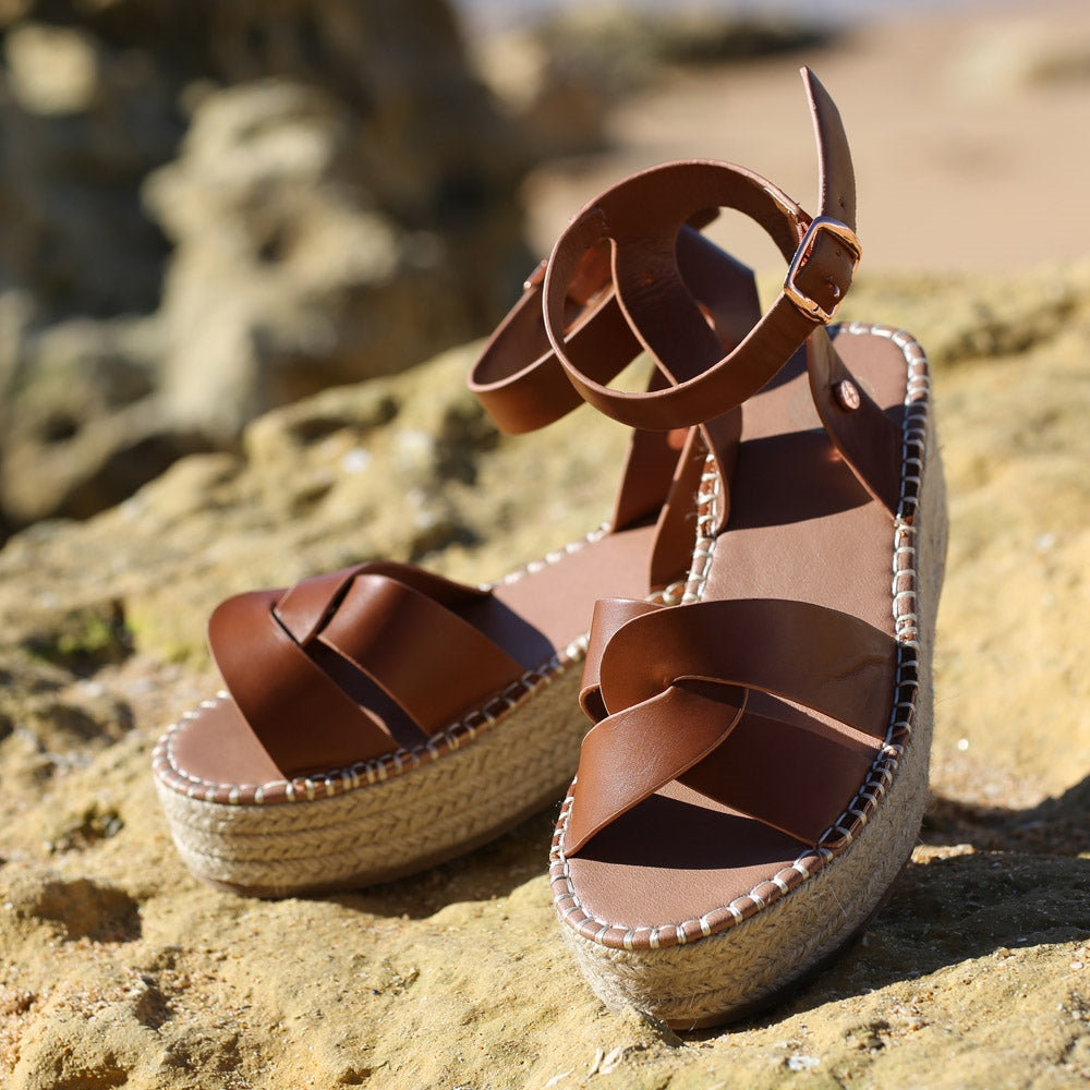 Anika Wedge Tan