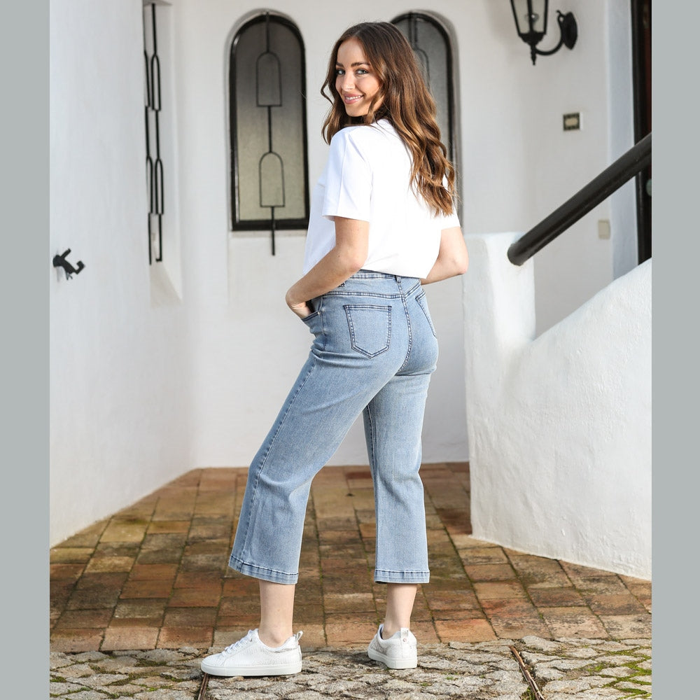 Bernie Crop Flare Jean Denim