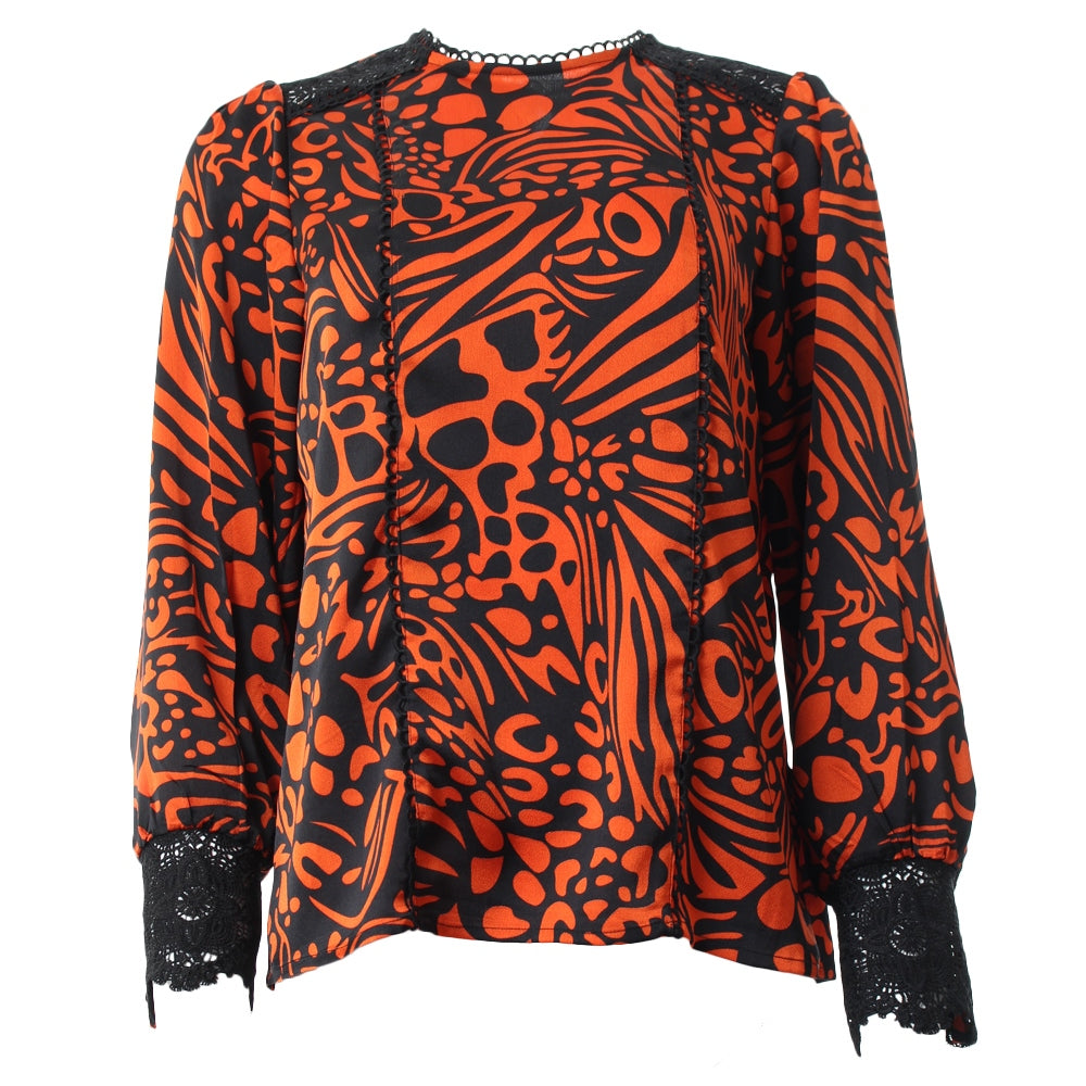 Rana Top Black Orange