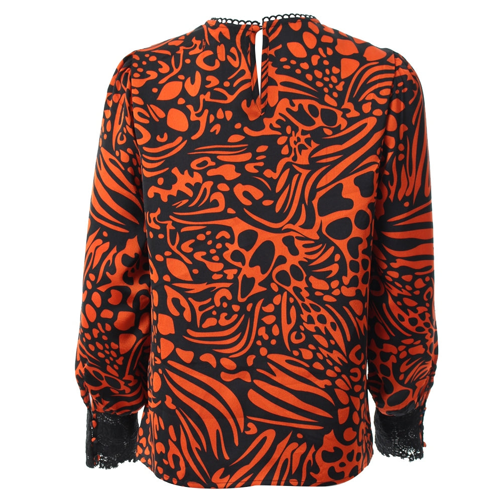 Rana Top Black Orange