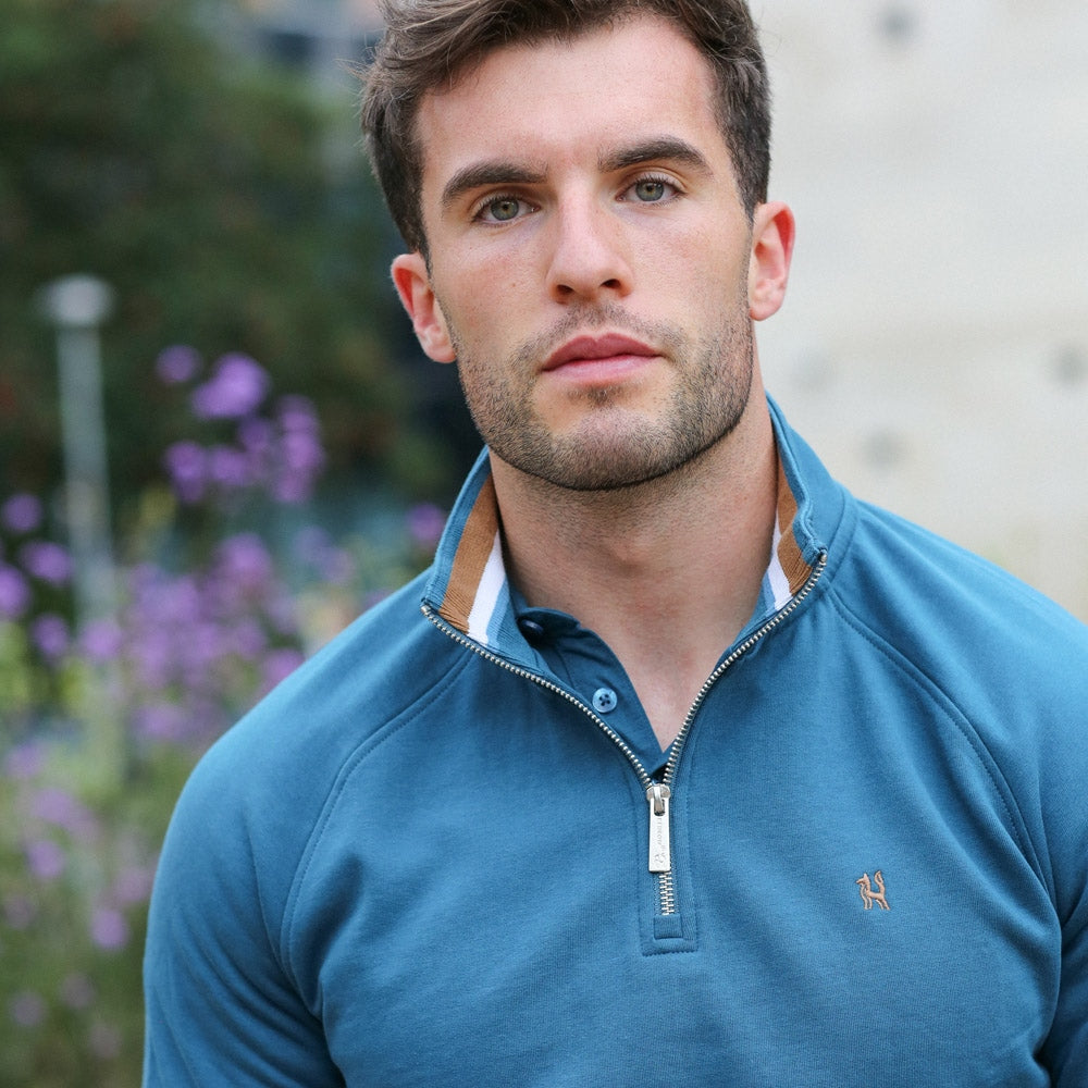 Dave Half Zip Teal