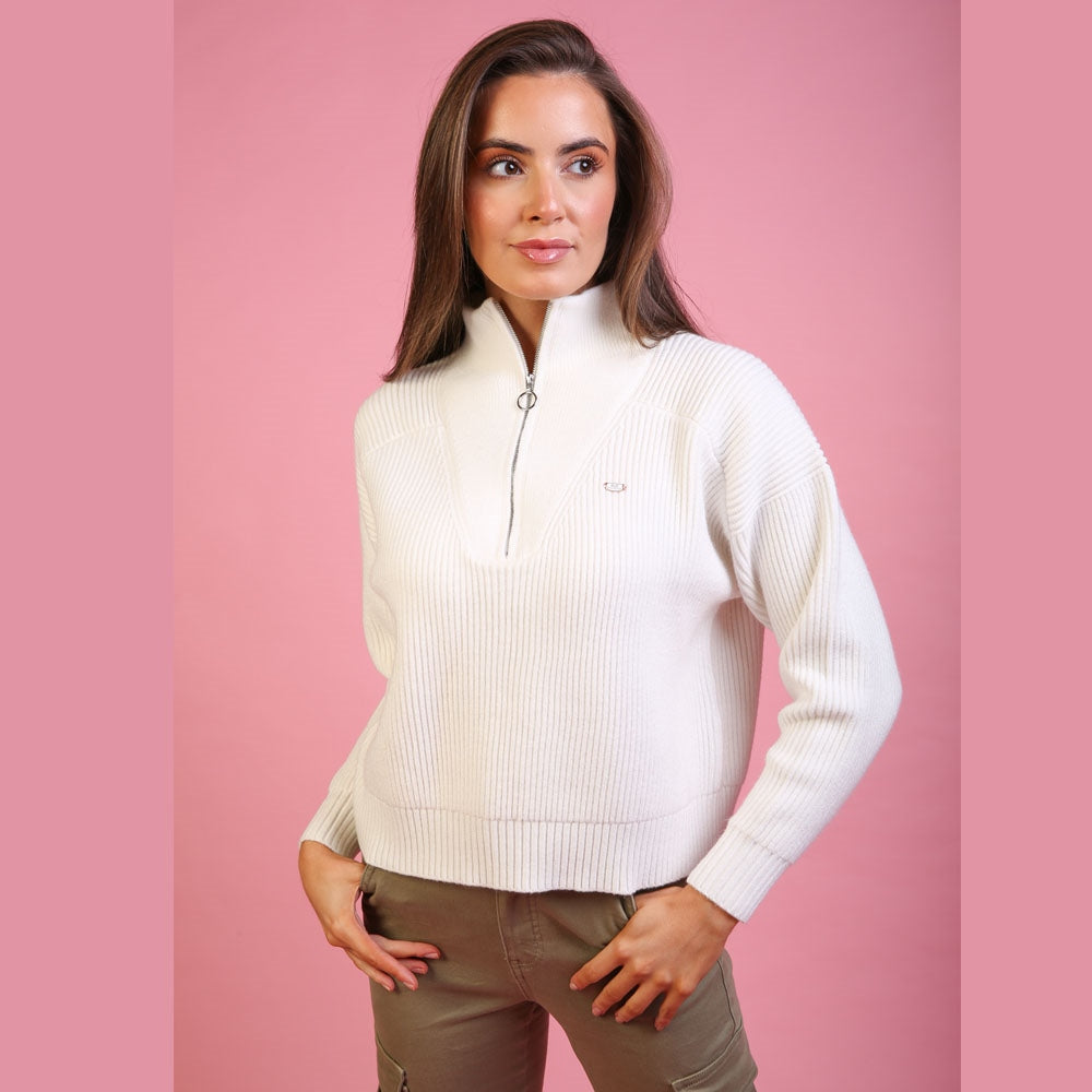 Emma Half Zip Cream