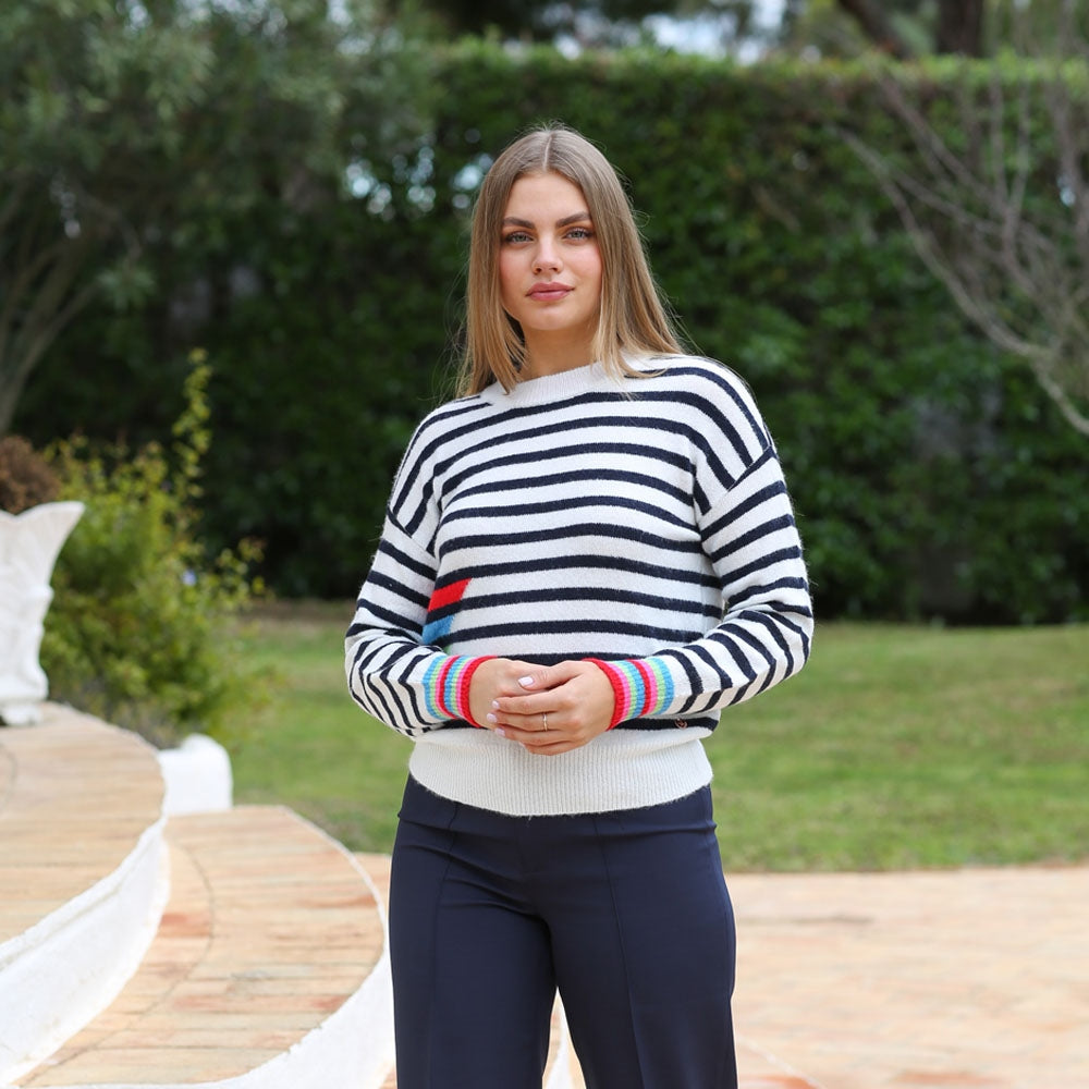 Darel Jumper Navy Stripe