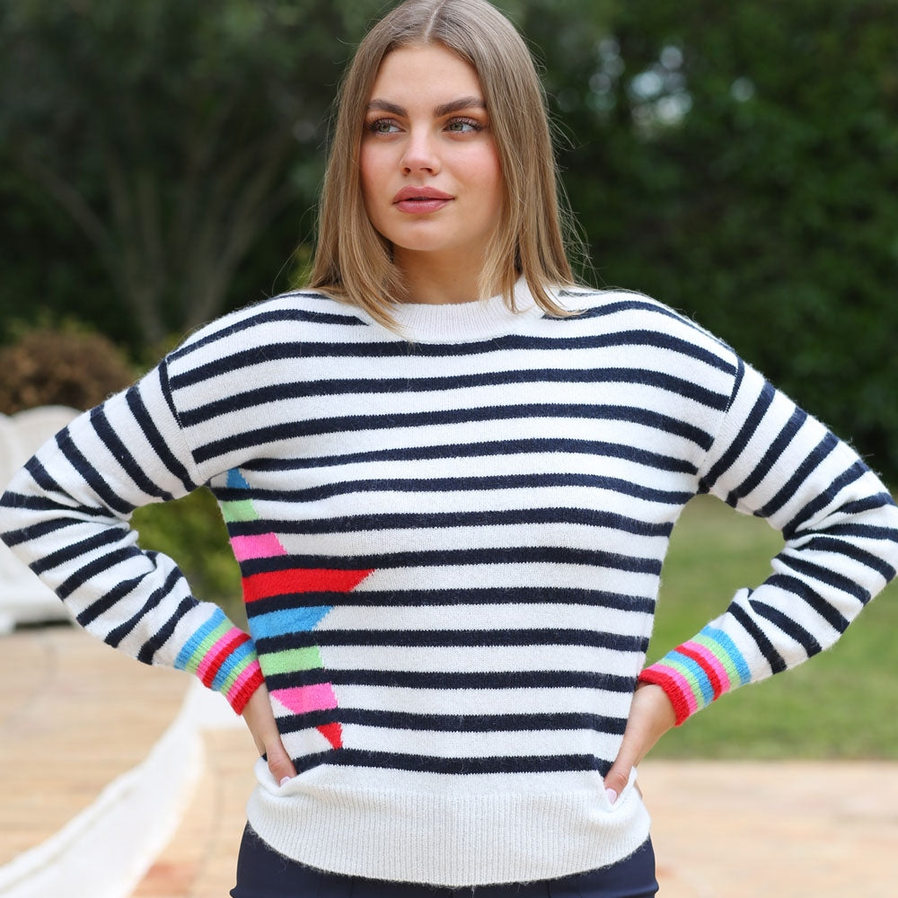 Darel Jumper Navy Stripe