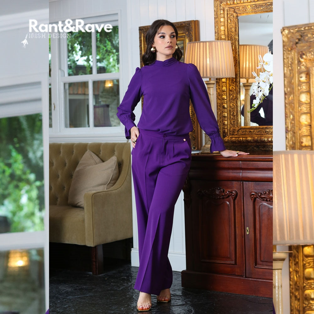 Rant & Rave Sally Wide Leg Trouser Purple – Mall Road Design