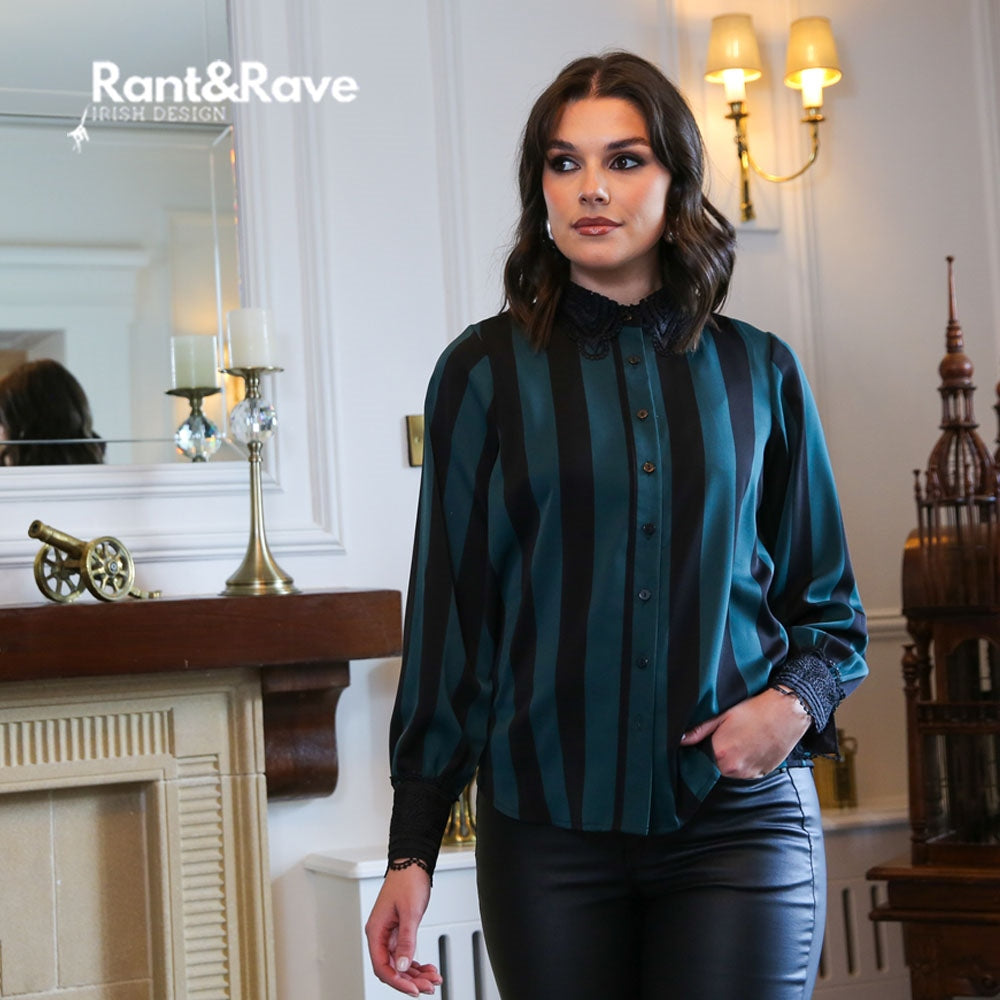 Rant & Rave  Jill Blouse Green / Black