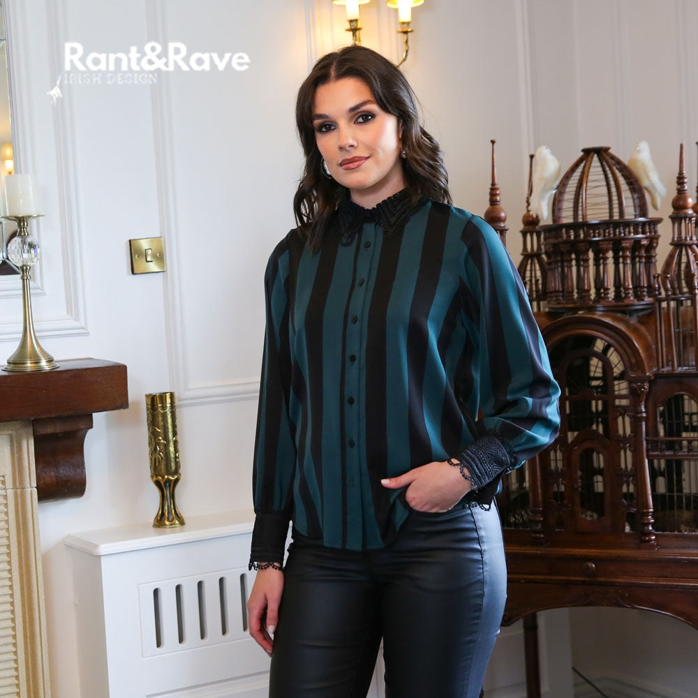 Rant & Rave  Jill Blouse Green / Black