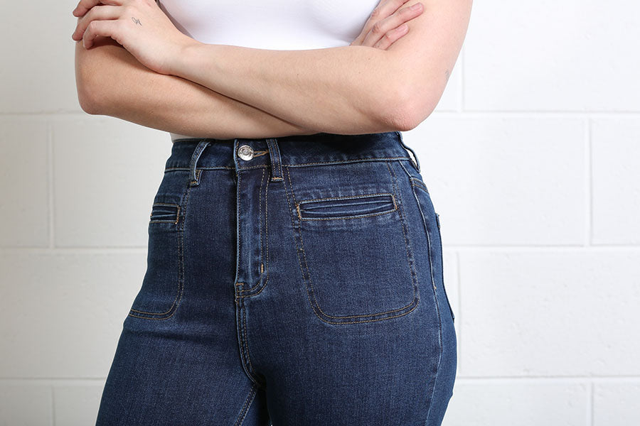 Rant & Rave Ada Wide Leg Jean Mid Ink