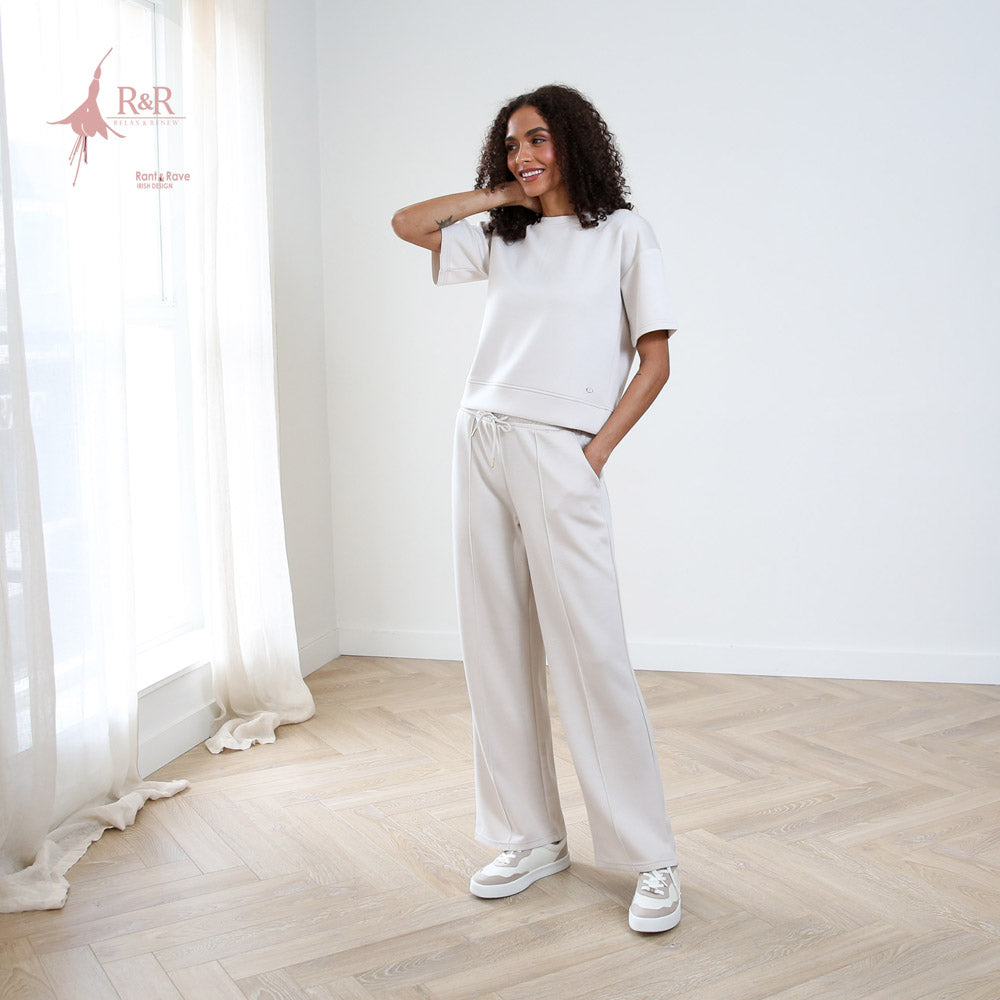 Relax & Renew Alexandra Short Sleeve Sweater Stone