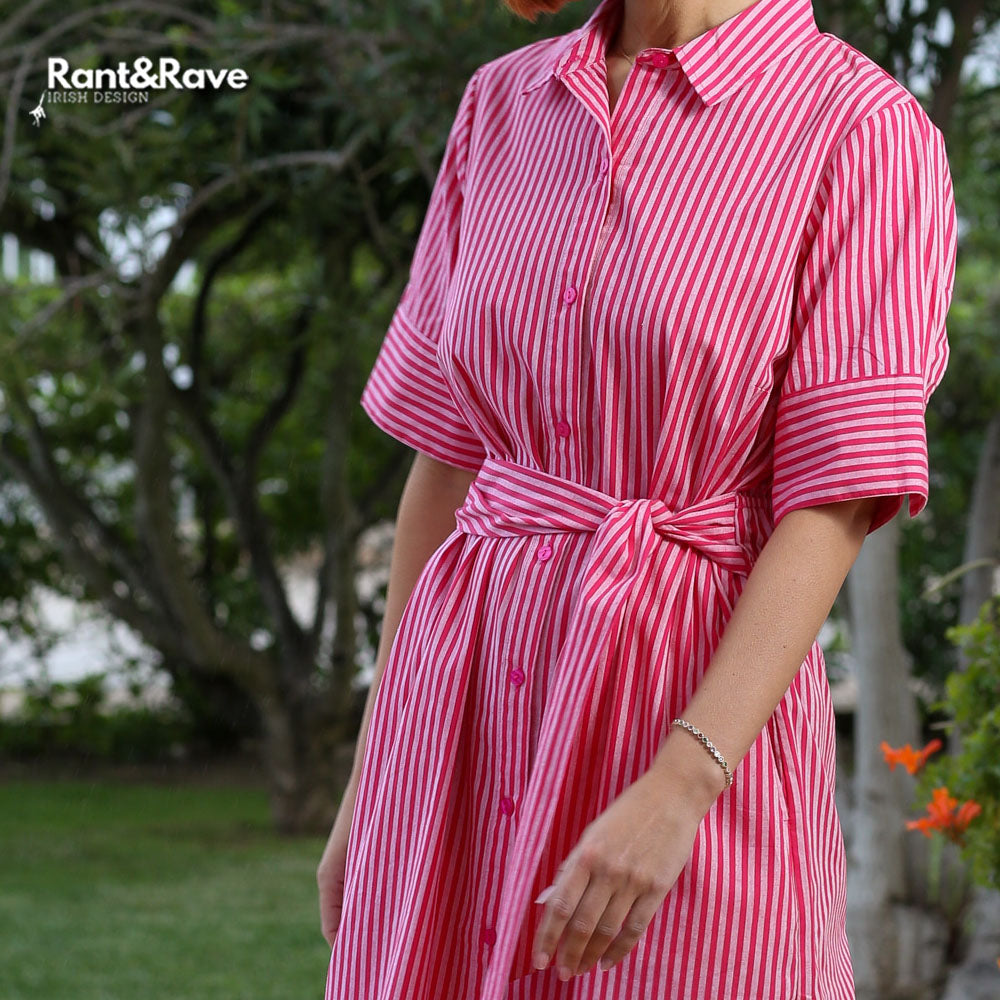 Rant and Rave Alicia Shirt Dress Pink