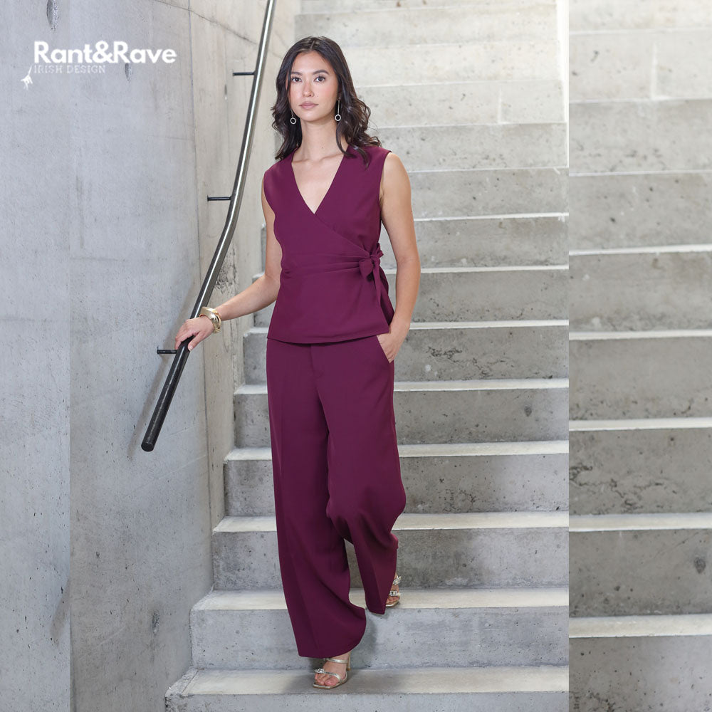 Rant & Rave Allyson Wide Leg Trouser Cranberry