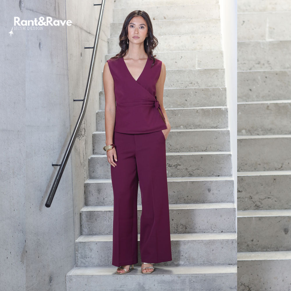 Rant & Rave Allyson Wide Leg Trouser Cranberry