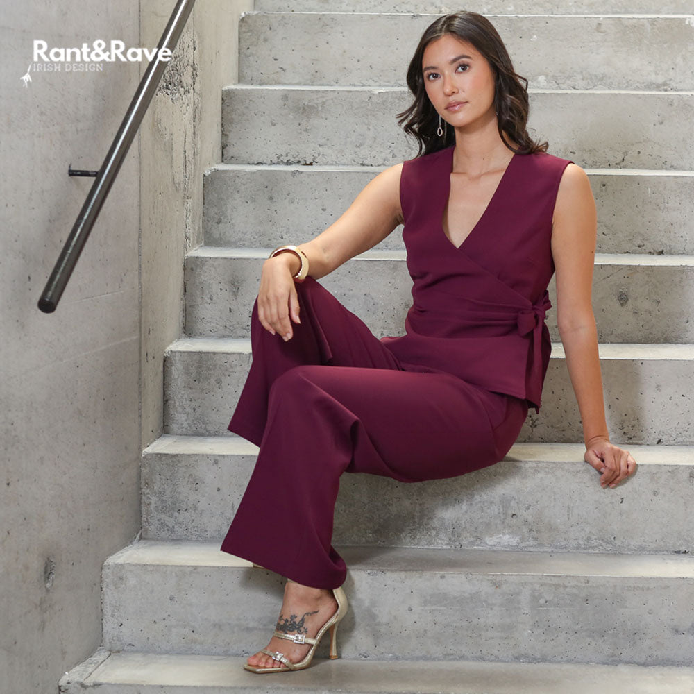 Rant & Rave Allyson Wide Leg Trouser Cranberry
