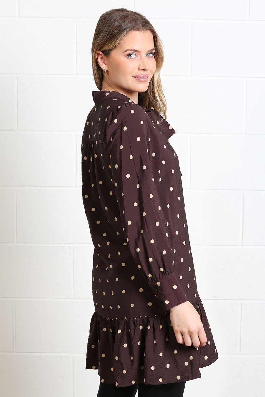 Rant and Rave Annabelle Dress Brown Dot
