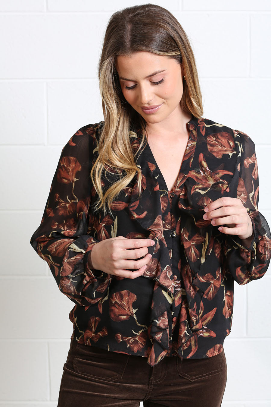 Rant and Rave Anna Frill Top Black