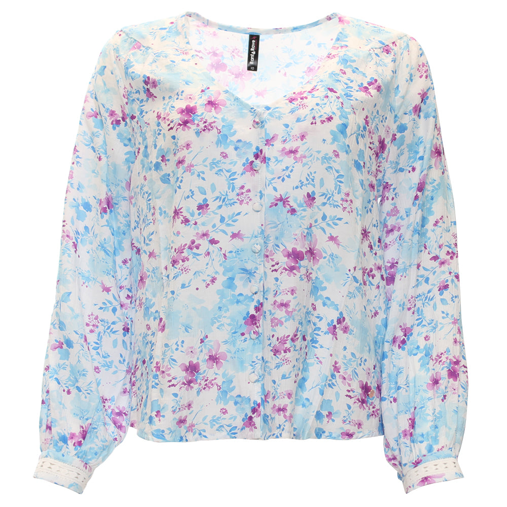 Rant and Rave Ann Blouse Blue