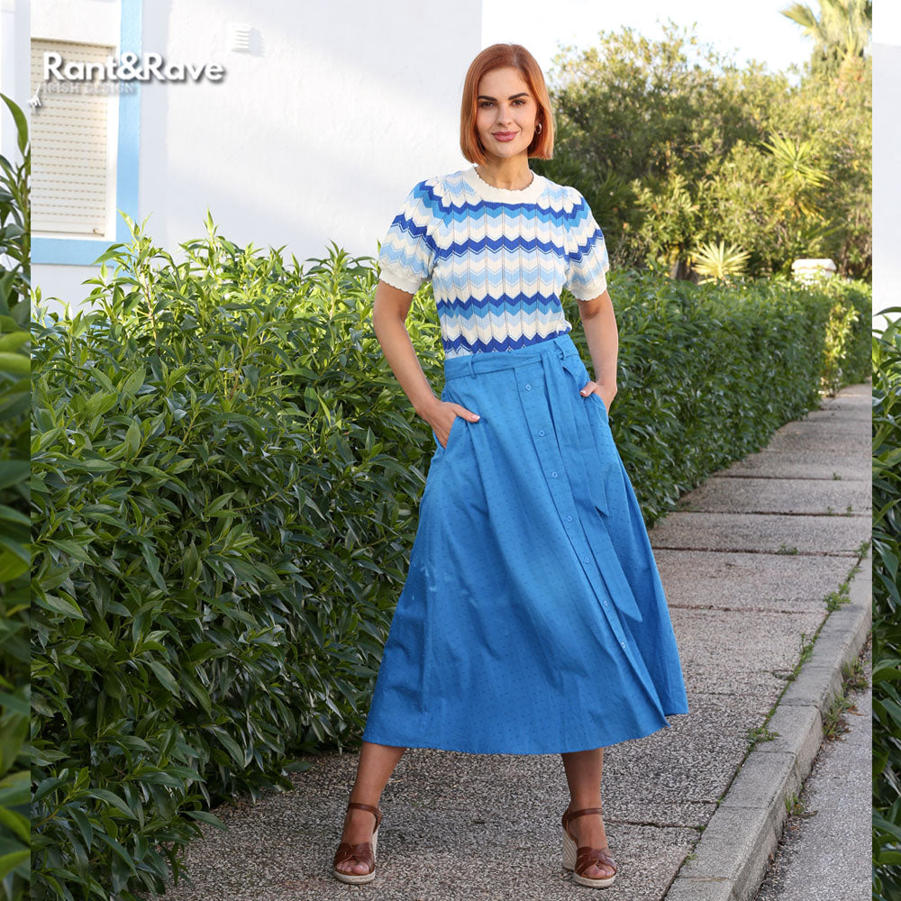 Rant and Rave Ariel A-Line Skirt Cobalt