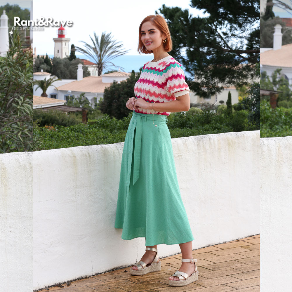 Rant and Rave Ariel A-Line Skirt Green