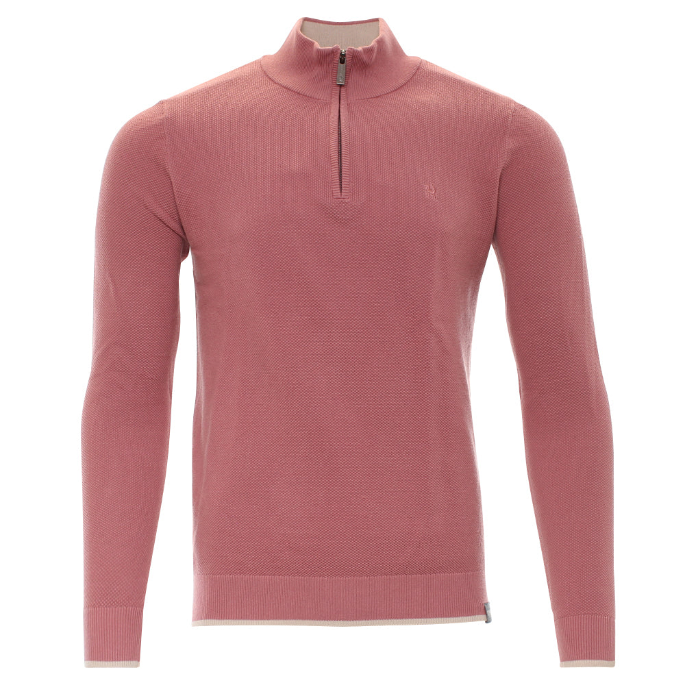 Kenrow Arlo Knit Half Zip Salmon