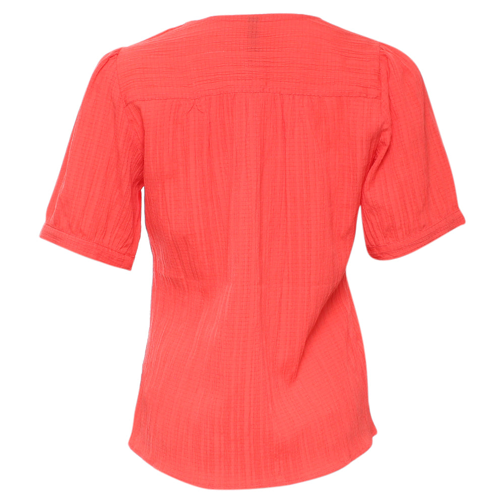 Rant and Rave Betsy V Neck Top Coral