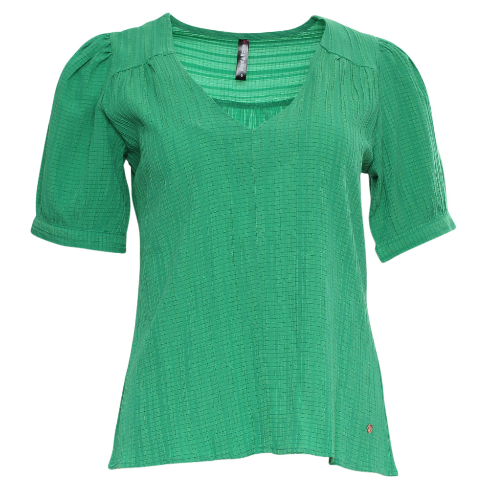 Rant and Rave Betsy V Neck Top Green