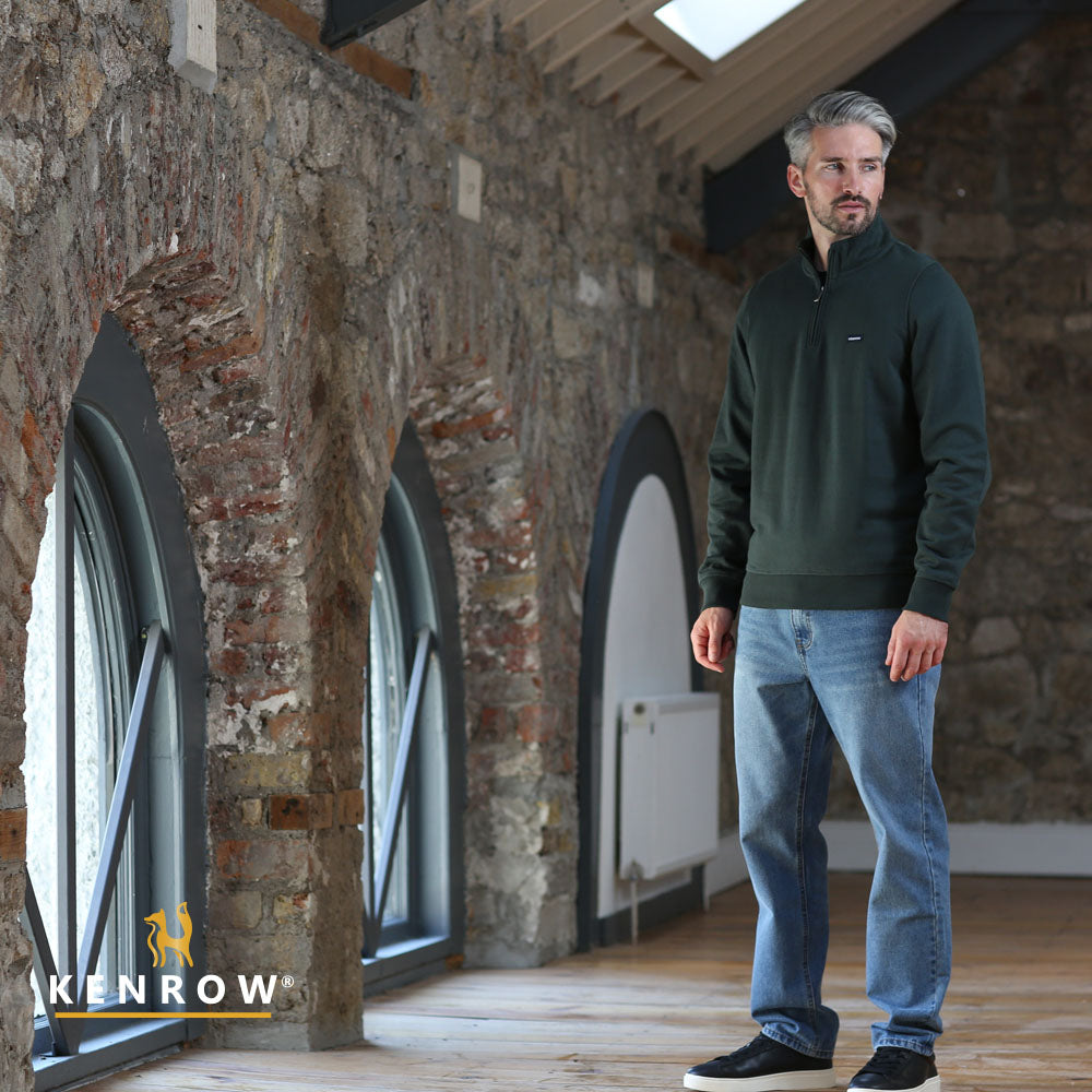 Kenrow Caleb Half Zip Dark Olive B2B