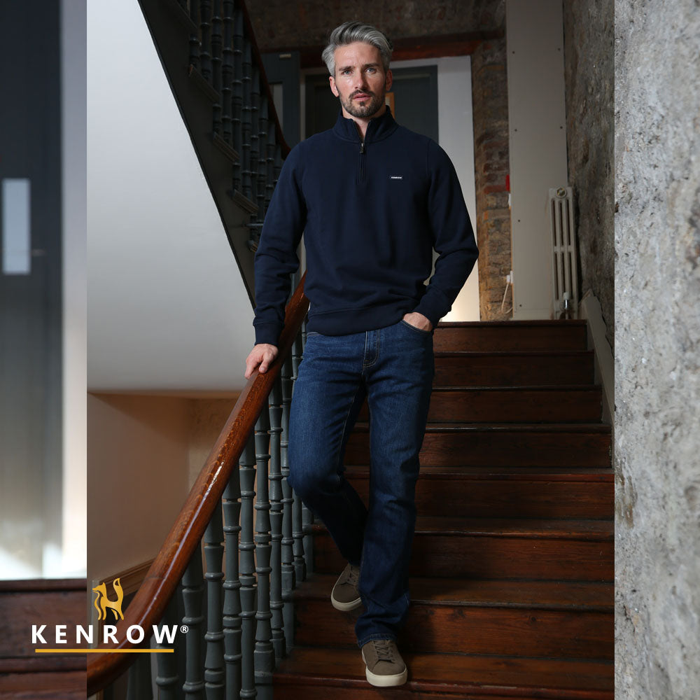 Kenrow Caleb Half Zip Navy Blue