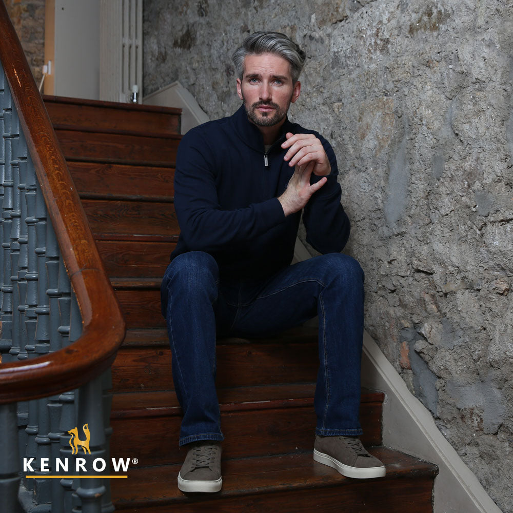 Kenrow Caleb Half Zip Navy Blue B2B